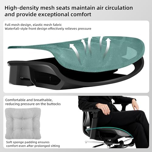 Ergonomic Office Chair with Footrest 4-Level Adjustable Lumbar Suppor