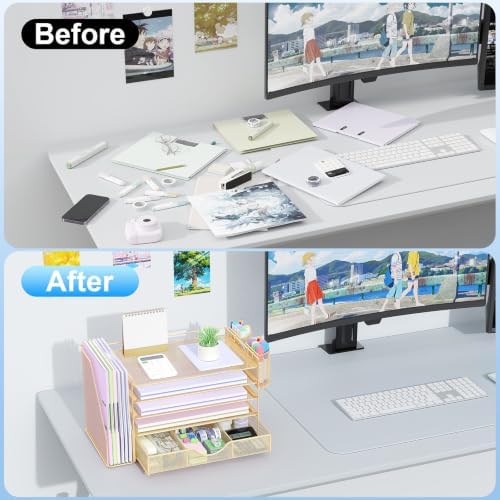 gianotter 5-Tier Desk Organizer with Drawers and File Holders