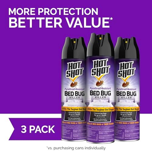 Hot Shot Pyrethroid-Resistant Bed Bug Killer, 17.5 Oz, 3 Pack