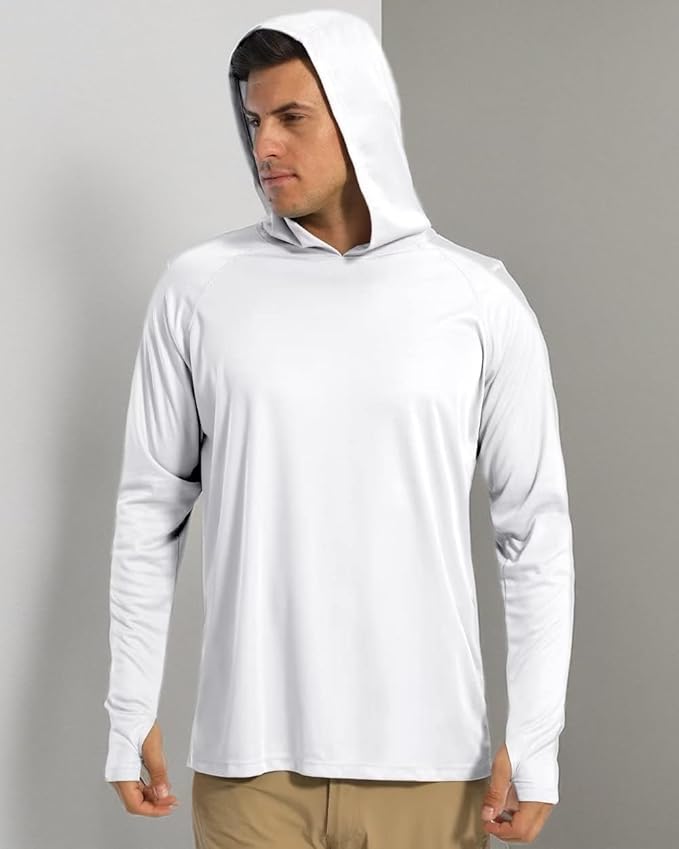 Boladeci Men's UPF 50+ Sun Protection Lightweight Hoodie Shirts Long Sleeve Fishing Shirt SPF UV Hiking Swim