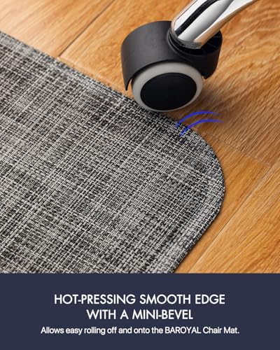 BARoyal Office Chair Mat for Hardwood Floor Under Desk Computer Rolling Chair Mat for Wood/Tile Floor Non-Slip Heavy Duty Desk Rug PVC Plastic Hard Floor Protector 48" x 60"(Gravel)