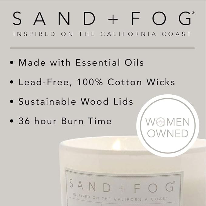 Sand + Fog Scented Candle - Winter Pine – Additional Scents and Sizes – 100% Cotton Lead-Free Wick - Luxury Air Freshening Jar Candles - Perfect Home Decor – 12oz …