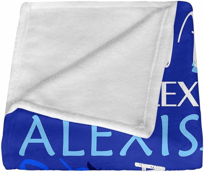 Personalized Baby Blanket for Girls Custom Baby Blanket with Name for Kids Custom Blue Name Blanket for Infant Toddler Soft Newborn Bed Throw Personalized Baby Gift for Birthday Baby Shower Christmas
