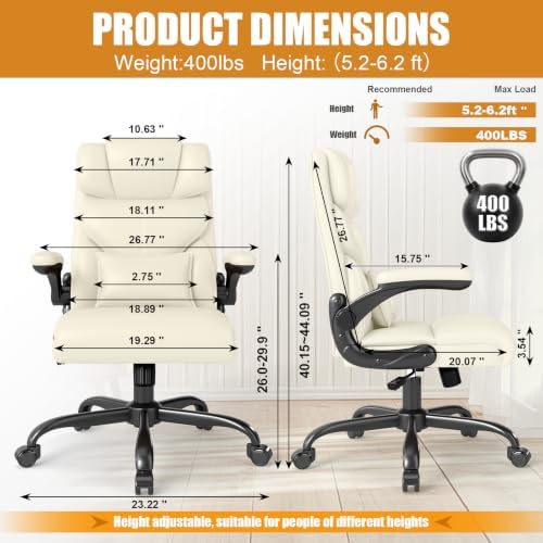 Executive Office Chair with Flip-up Armrests,Ergonomic Computer Desk Chairs