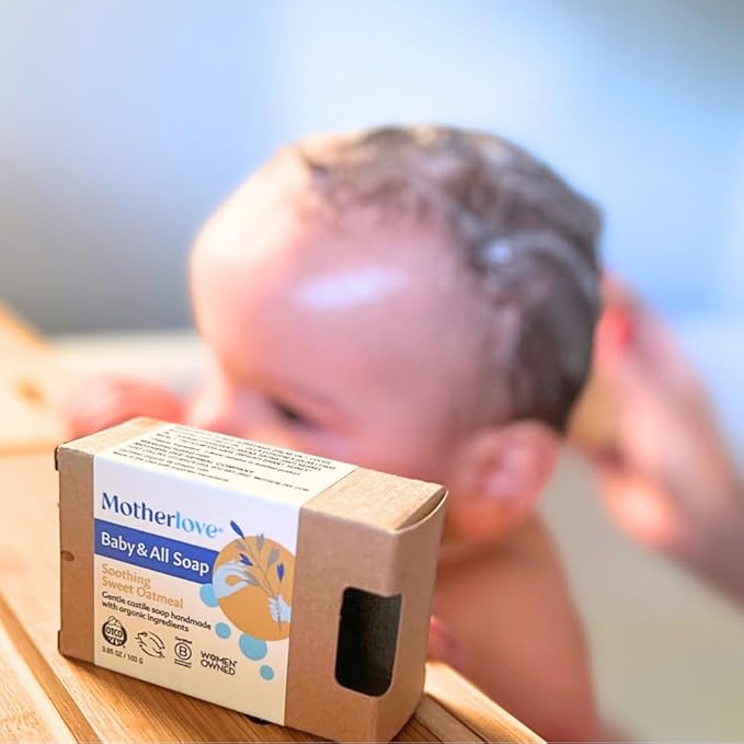 Motherlove Baby & All Soap (3 pack) Gentle Castile Soap Made with Organic Ingredients - Soothing Sweet Oatmeal