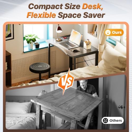Huuger Folding Desk for Small Spaces, 31.5 Inch Foldable Computer Table