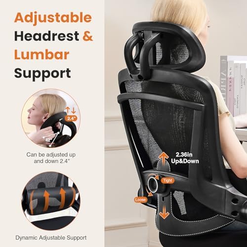 DUMOS Executive Home Office Chair, Ergonomic Computer Desk Chair, Mesh