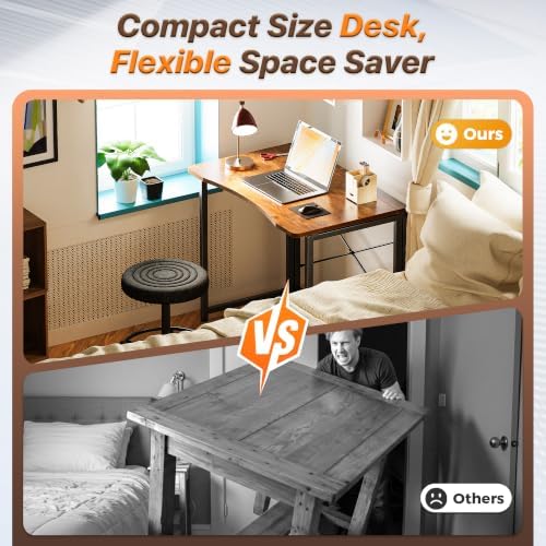 Huuger Folding Desk for Small Spaces, 31.5 Inch Foldable Computer Table