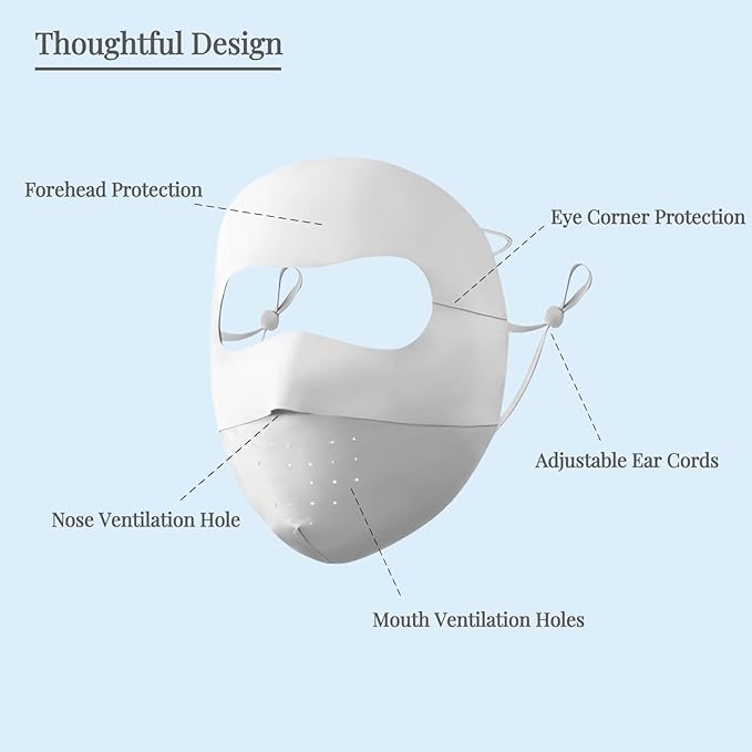Full-Face Sun Protection Mask Face Cover Summer Breathable UV Protection Outdoor Wear for Women