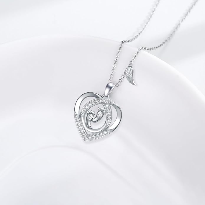Angel Heart Miscarriage necklace loss of pregnancy for Mother 925 Sterling Silver necklace