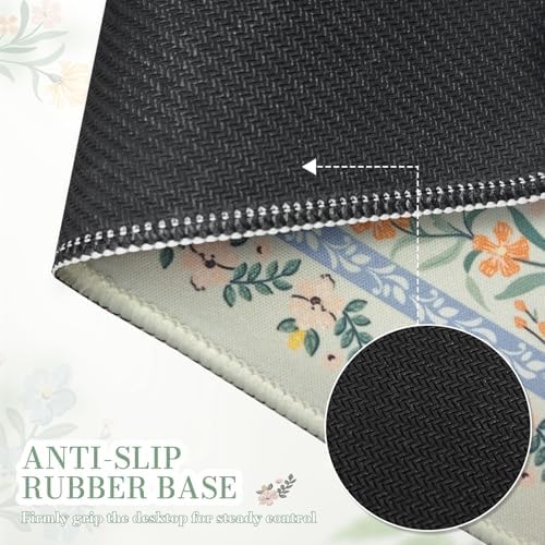 iCasso Aesthetic Small Mouse Pad, 9.5x7.9in,Home Office, Green Floral