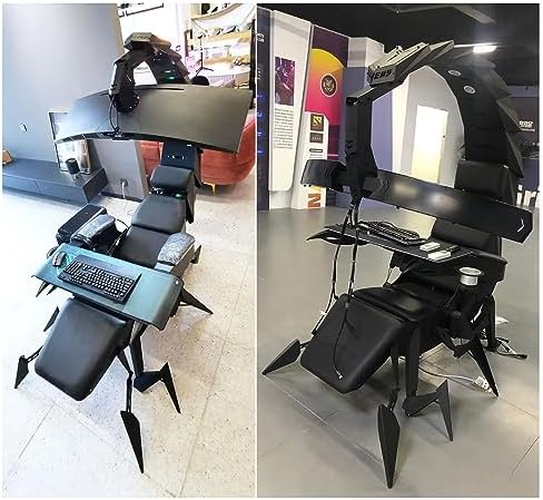 Gaming Chair Ergonomic Swivel with RGB LED for Racing, E-Sports, and Home Office Comfort (C)