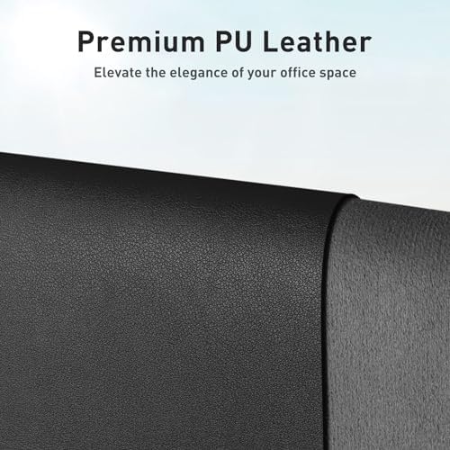 Aothia Faux Leather Desk Mat - Non-Slip PU Leather Desk Blotter, Waterproof Writing Surface, Large Desk Pad for Office & Home (Black, 55" x 24")