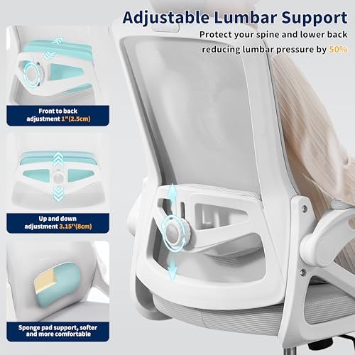 Ergonomic Office Chair Desk Chair with Adjustable Lumbar Support