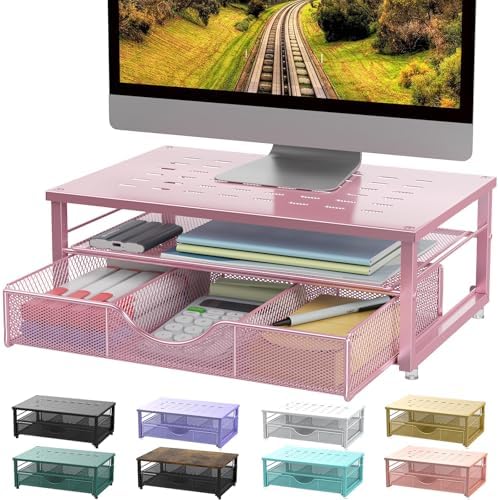 gianotter Computer Monitor Stand Riser with Drawer