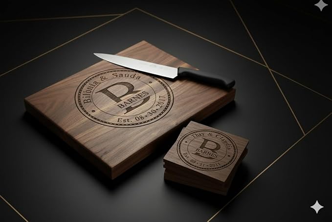 Personalized Christmas Gifts for Couples - Custom Cutting Board Wedding Gifts, Unique Holiday Gift for Family Premium Handmade Wood Gift Anniversarie, Bridal Shower & Couples – Unique Newlywed Gift
