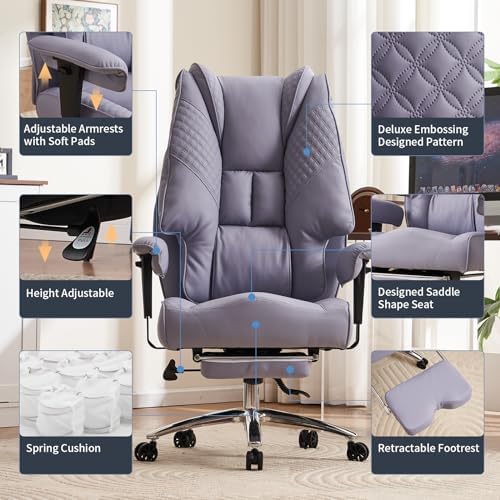 EXCEBET Big and Tall Executive Office Chair 400lbs Wide Seat, PU Purple