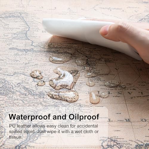 QiyI PU Leather Large Mouse Pad, Office Decor, 31.5" x 15.7", World Map