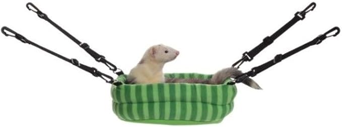 Marshall RA 2 In 1 Ferret Bed – Soft Cozy Fleece Round Bed – Versatile Hanging or Floor Use – Removable Clips for Easy Setup – Perfect Resting Spot for 1 Ferret