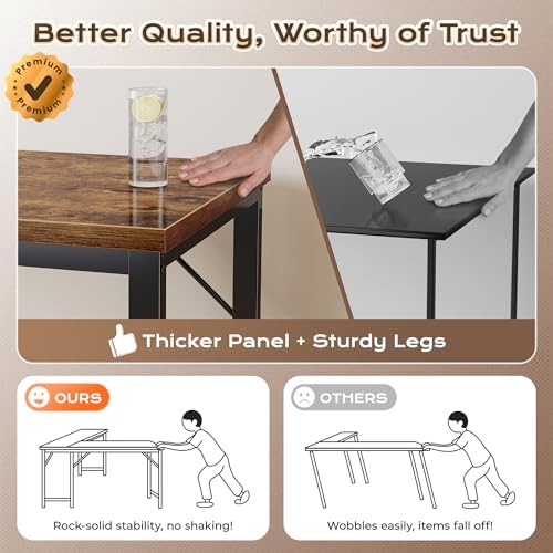 Huuger 63 Inch L Shaped Desk with 0.95 Inch Thicker Desktop