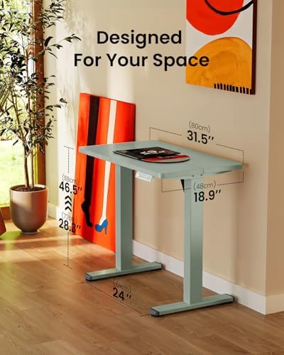 ErGear Height Adjustable Electric Standing Desk, 32 x 19 Inches Sit Stand up Desk, Memory Computer Home Office Desk,Green