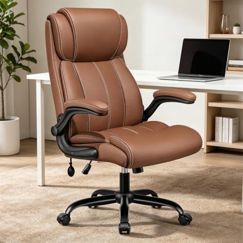 Ergonomic Office Chair, High Back Leather Executive Desk Chair
