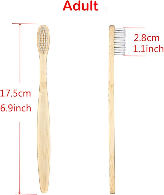 SEVENHEAD 10 PCS Bamboo Toothbrushes Soft Bristles Wooden Toothbrushes for Adult, Natural Biodegradable BPA Free Eco Friendly Toothbrushes Black White