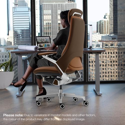 Genuine Leather Executive Office Chair，Top-Grain Cowhide, Ergonomic Design