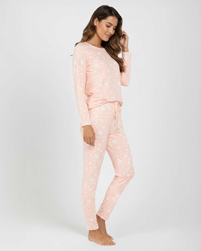 Real Essentials 2 Pack: Women's Comfy Pajama Sets - Short & Long Sleeve Ladies Loungewear Sleepwear PJs (Available In Plus)