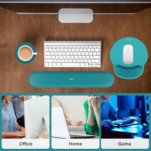 MOSISO Wrist Rest Support for Mouse Pad&Keyboard Set, Teal Green