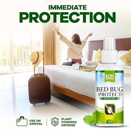 Eco Defense Travel Bed Bug Spray, TSA Approved 3 oz for Hotels