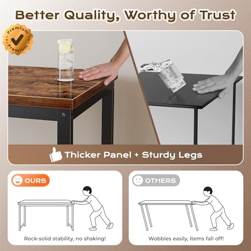 Huuger 48 x 24 inch Desk with Power Outlets & 0.95 Inch Thicker Desktop