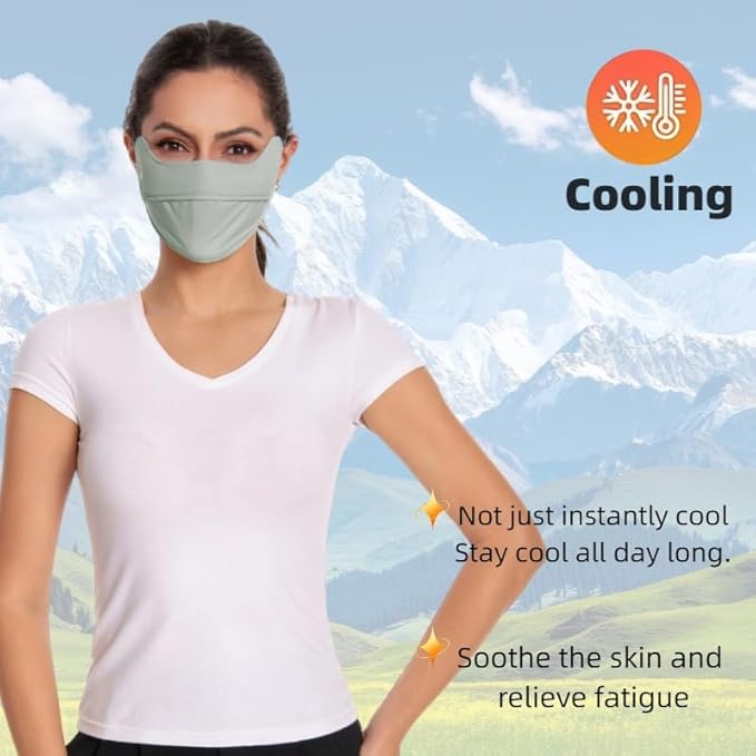 UPF 50+ UV Sun Protection Face Cover/Neck Balaclava Reusable Face Mask Dustproof Cooling Breathable