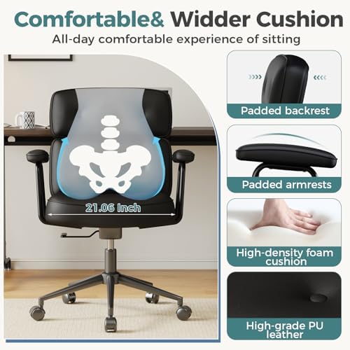 OLIXIS Ergonomic Home Office Desk Chair, PU Leather Computer Chair