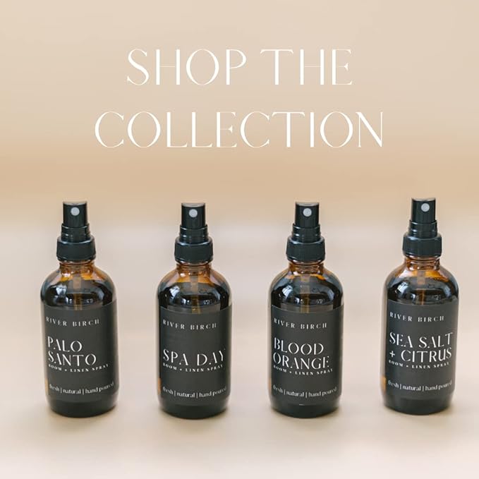 River Birch Lemon Bergamot Linen and Room Spray | Home Fragrance | 4 oz Glass Amber Bottle | Luxury Signature Scent | Handmade in Texas