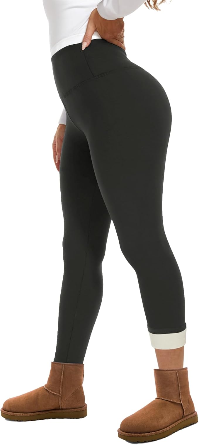 GAYHAY Fleece Lined Leggings for Women – Thick Winter Warm Thermal High Waisted Tummy Control Workout Yoga Pants