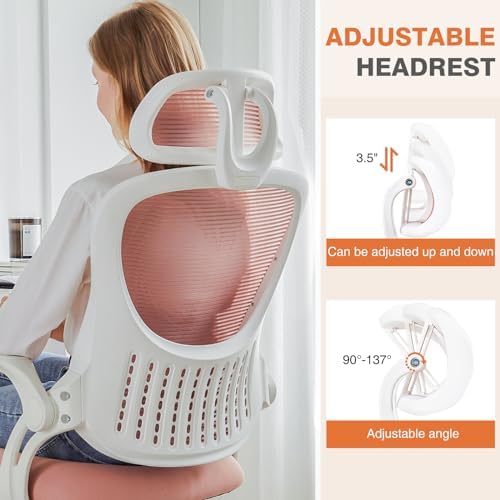 Sweetcrispy Computer Desk Chair, Mesh Office Chair with Lumbar Support