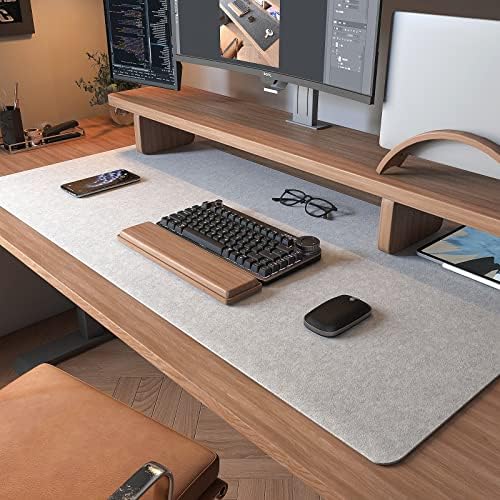 DAWNTREES Large Felt Desk Mat,39.4''x19.69'' Full Keyboard and Mouse Pad