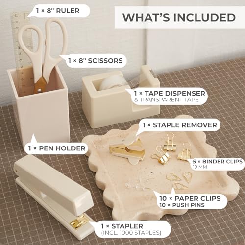 Aesthetic Desk Accessories Set for Women - A Complete Office Organizer Set