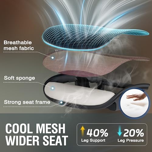 ELABEST Mesh Office Chair,Ergonomic Computer Desk Chair,Sturdy Task Chair- Adjustable Lumbar Support & Armrests,Tilt Function,Comfort Wide Seat,Swivel Home Office Chair (Red)