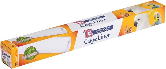 Prevue Pet Products T3 Cage Liner - Bird Cage Accessories, 25 ft Odor Absorbent Protection, Universal Liner for All Birds, Fits Small, Medium, and Large Enclosures, Simplifies Cleaning - Regular Size