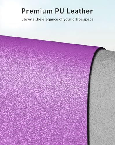 Aothia Faux Leather Desk Mat - Large Mouse Pad, Non-Slip PU Leather Blotter, Waterproof Writing Surface for Office and Home (Iris Violet, 40" x 24")