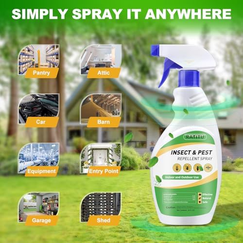 Peppermint Oil Insect and Pest Repellent Spray, 16 OZ Insect Repellent Spray for Ants, Spiders, Cockroaches, Mosquitoes, Indoor & Outdoor Bug Repellent for Insects, Plant-Based Formula
