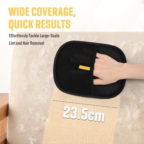 Furry Pet Hair Remover Electrostatic Reusable Grooming Gloves Bunny Ferret Squirrel Hair Remover for Couch Furniture, Carpet, Seat Upgraded Furry Animal Removal Grooming Tool (2)