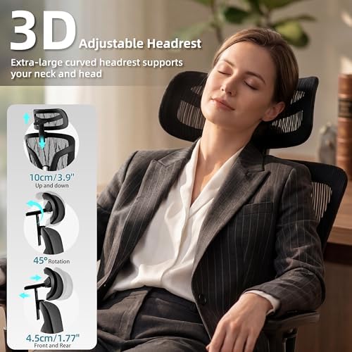 Ergonomic Office Chair with Footrest 4-Level Adjustable Lumbar Suppor