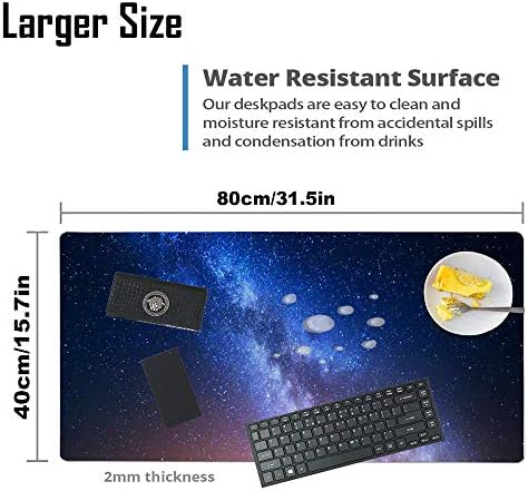 QiyI PU Leather Large Mouse Pad, Office Decor, 31.5" x 15.7", Starry Sky