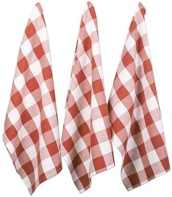 Urban Villa Cloth Napkins 100% Cotton Dinner Napkins Highly Absorbent 20x20 Inches (Set of 12) Rust Buffalo Checks Reusable Washable Soft Durable Premium Napkins Ideal for Home Wedding Parties