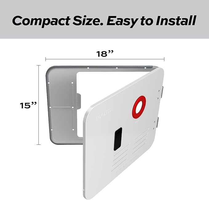 FOGATTI 15" x 18" RV Water Heater Door, White Replacement Door Kit Compatible with FOGATTI Tankless RV Water Heaters, Door Only