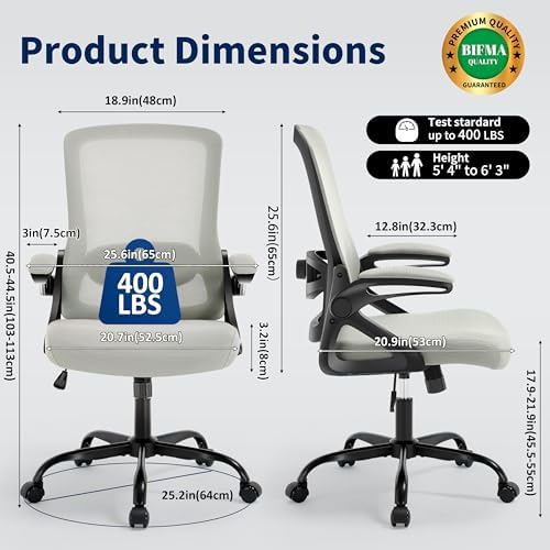 Ergonomic Office Chair Desk Chair with Adjustable Lumbar Support