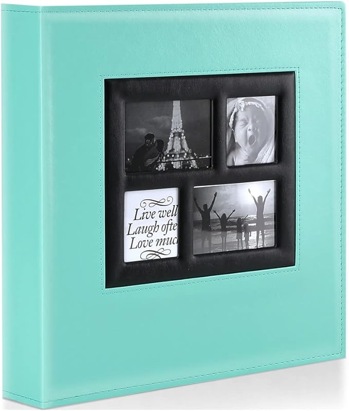 Ywlake Photo Album 4x6 500 Pockets Photos, Extra Large Capacity Family Wedding Picture Albums Holds 500 Horizontal and Vertical Photos Pictures Teal
